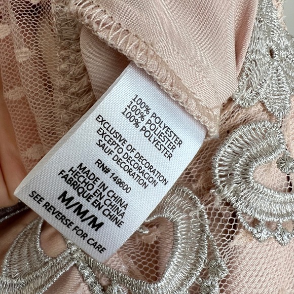 Vintage Nightgown Slip Dress Size M Satin Lace Romantic Fairy Maxi Chemise Y2K - Picture 10 of 10